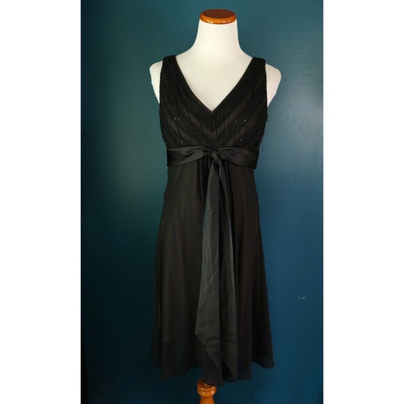 Positive Attitude Y2K Babydoll Slip Bow Black Sequin Dress Fairy Whimsigoth 6 - Picture 1 of 11